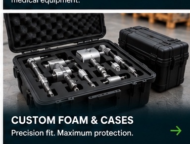 Custom foam packaging and protective cases